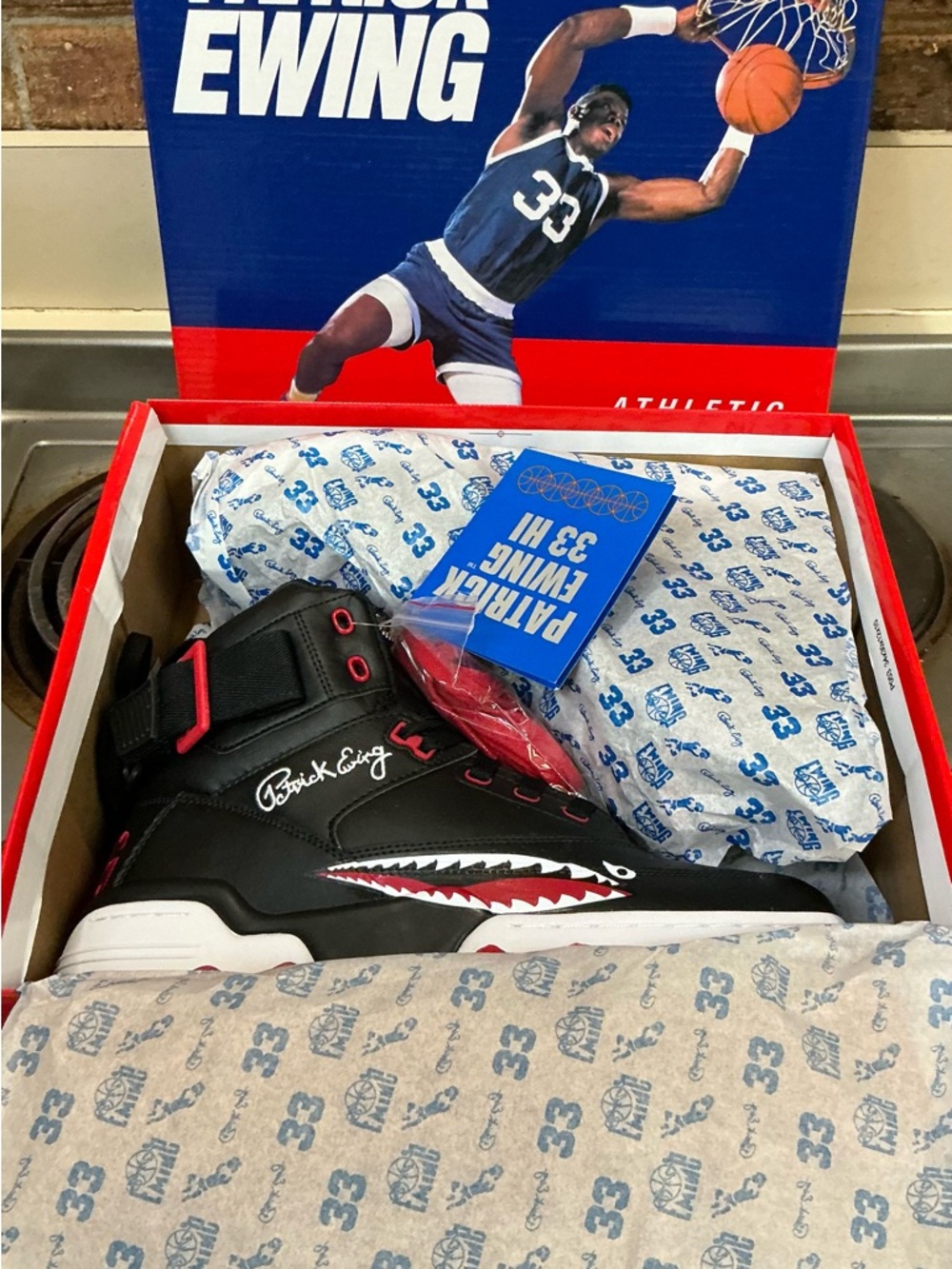 Black and Red High-Top Sneakers - Picture 2 of 4